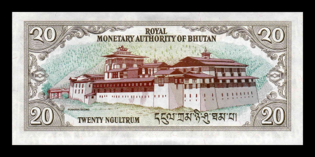 BHUTAN 20 ngultrum 1986, necirculata [1]