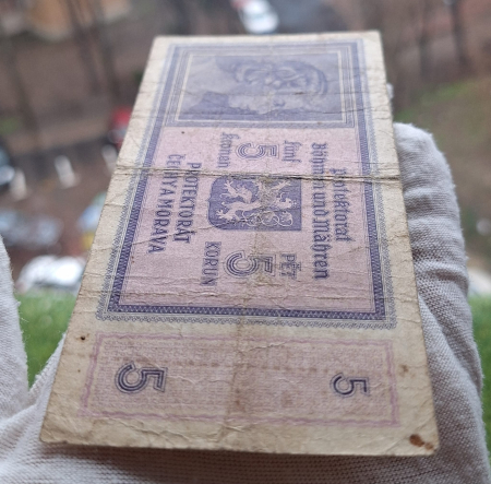 Bohemia si Moravia (Ocupatia Germana), 5 korun 1940-1944, circulata [4]