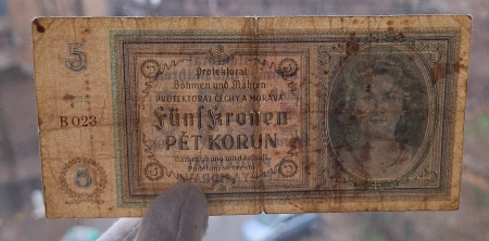 Bohemia si Moravia (Ocupatia Germana), 5 korun 1940-1944, circulata [2]
