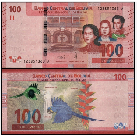 Bancnote America - BOLIVIA 100 Bolivianos 2019, necirculata