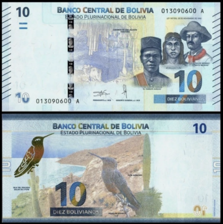Bancnote - Bolivia, 10 Bolivianos 2024, necirculata
