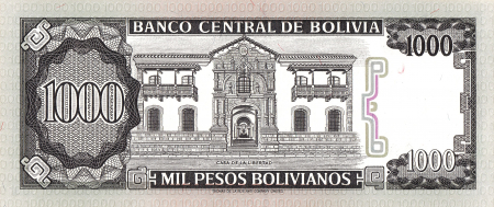 Bolivia 1000 Pesos Bolivianos 1982, Juana Azurduy, UNC [1]