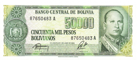 Bolivia 50000 Pesos Bolivianos 1984, necirculata [0]