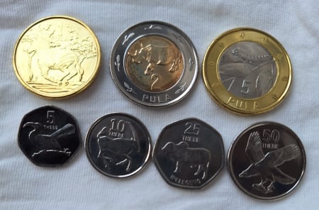 Monede Africa - BOTSWANA,  5, 10,25,50 Thebe-1,2, 5 Pula 2013-2016, set 7 monede necirculate
