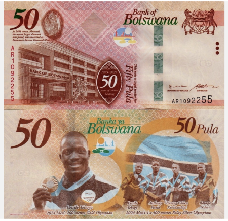 Botswana - Botswana 50 Pula 2025, Jocurile Olimpice, sportivi medaliati, UNC