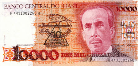 Brazilia 10,000 Cruzeiros ND(1989) UNC [0]