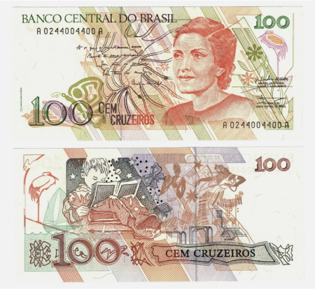 Brazilia - BRAZILIA 100 Cruzeiros 1990, necirculata