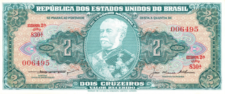 Brazilia - Brazilia 2 Cruzeiros 1958, necirculata
