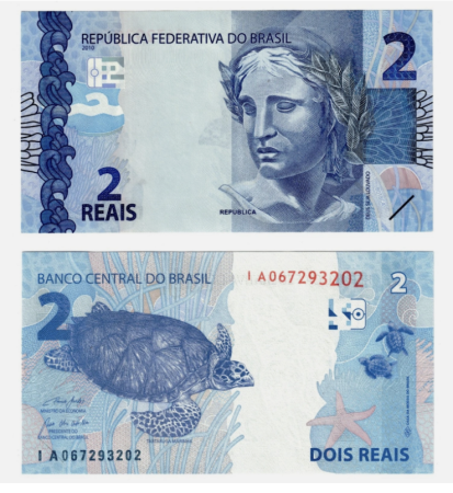 Brazilia - BRAZILIA 2 reais 2019, testoasa, necirculata