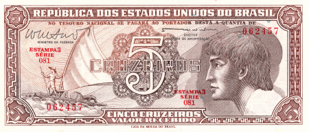 Brazilia - BRAZILIA 5 cruzeiros 1961, necirculata