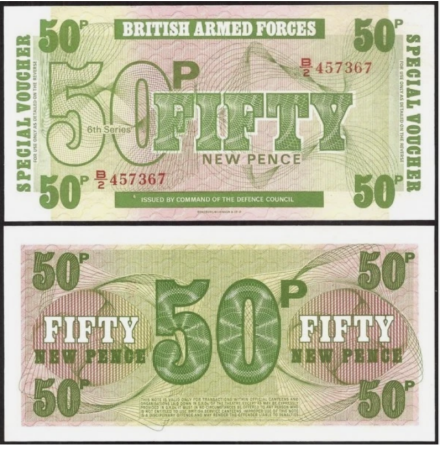 Marea Britanie - British Armed Forces 50 New Pence 1972, necirculata