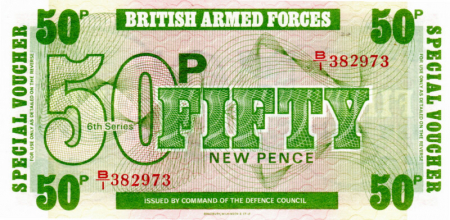 British Armed Forces 50 New Pence 1972, necirculata [0]