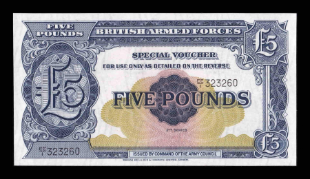 Marea Britanie - Fortele Armate Britanice, 5 Lire 1948, necirculata