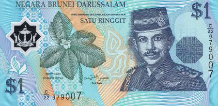 Bancnote - BRUNEI 1 Dolar 1996, polimer, necirculata