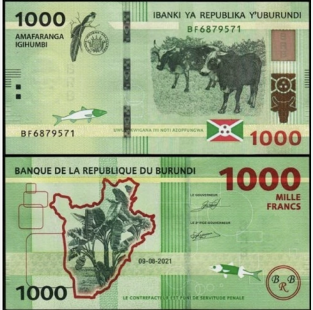 Bancnote - Burundi, 1000 Franci 2015-2023, necirculata