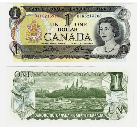 Canada - Canada 1 Dolar 1973, semnaturi Crow & Bouey, UNC