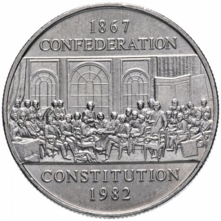 Monede America - Canada 1 Dolar 1982, 115 ani de la prima Constitutie, Aunc
