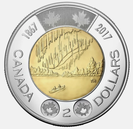 Monede America - Canada 2 dolari 2017, Dansul Spiritelor, Luminile Boreale, UNC