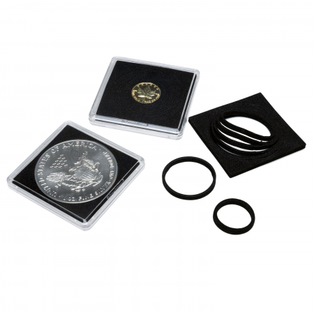Capsule monede - Capsule patrate monede, tip Quadrum, diametru ajustabil intre 16 - 41 mm, 10 buc