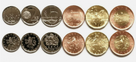 Monede Europa - Cehia, set 6 monede 1,2,5,10,20,50 coroane 2009-2015, UNC