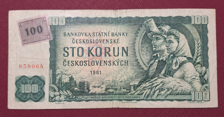 Bancnote straine - Cehoslovacia 100 Coroane 1961, circulata