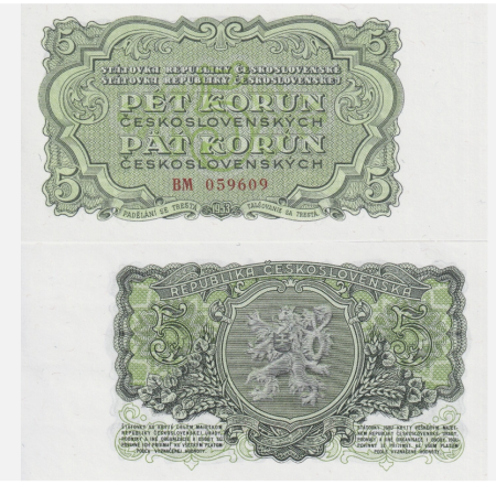 Cehoslovacia - Cehoslovacia 5 Coroane 1953, UNC