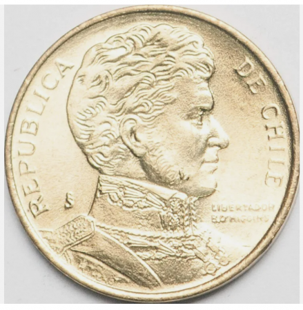 Monede America - Chile 1 peso 1990 Bernardo O’Higgins, UNC