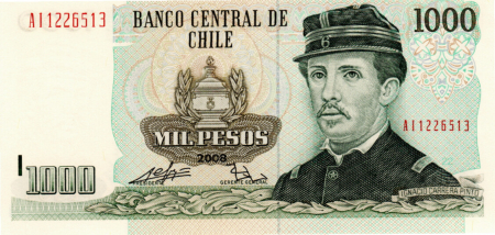 CHILE 1000 Pesos 2008 I.C. Pinto, necirculata [0]