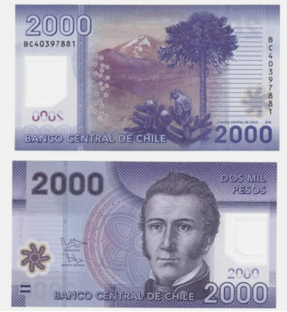 Chile - Chile 2000 Pesos 2012, polimer, necirculata