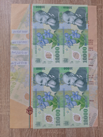 Coala speciala 4x 10,000 lei 2000 Ghizari + certificat autenticitate, tiraj 2,000 buc [0]