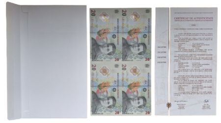Coala speciala 4x 20 lei 2025, UNC, plic + certificat autenticitate [3]