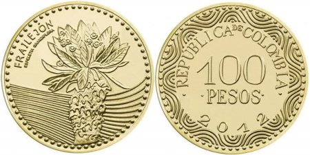 Monede America - Columbia 100 Pesos 2023 UNC, plante