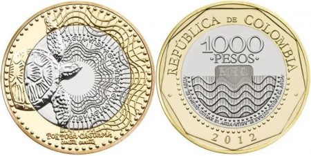 Monede America - Columbia 1000 Pesos 2022, Broasca Testoasa, Unc