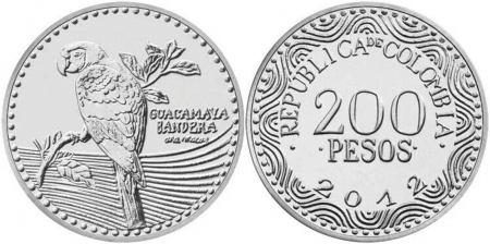 Monede America - Columbia 200 Pesos  2023 UNC, pasare