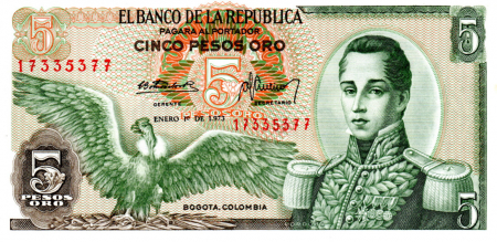 Columbia, 5 Pesos Oro 1973, necirculata [1]