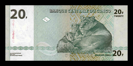 Bancnote Africa - Congo 20 franci 2003, necirculata