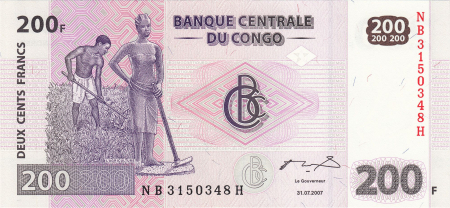 Bancnote Africa - Congo 200 Franci 2013, necirculata