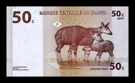 Congo - CONGO 50 centimes 1997, necirculata