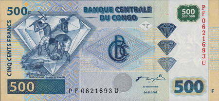 Bancnote Africa - Congo, 500 franci 2022, necirculata