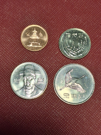 Monede Asia - Coreea de Sud set 4 monede 2012-201: 10,50,100,500 Won, UNC