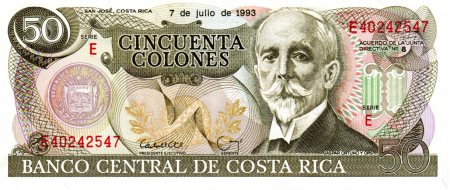 Costa Rica - Costa Rica 50 Colones 1993, necirculata