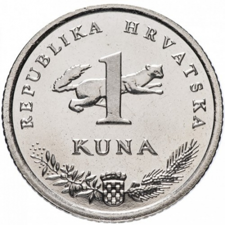 Croatia 1 kuna 2014 - 20 ani de la adoptarea monedei nationale; fauna UNC [1]