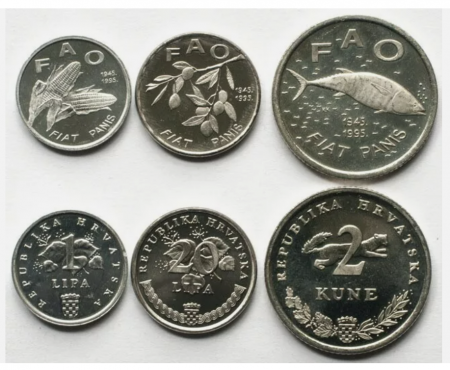 Monede Europa - Croatia set 3 monede 1995 FAO UNC