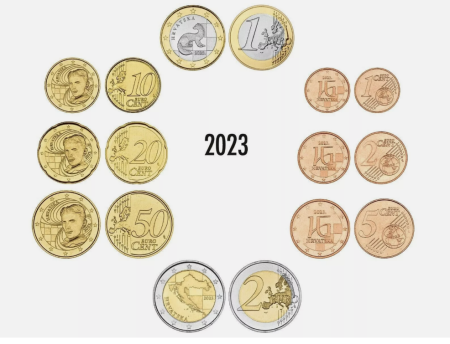 Croatia set 8 monede 2023: 1,2,5,10,20,50 centi, 1,2 Euro, UNC [1]