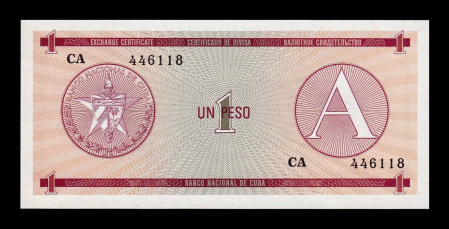 Cuba 1 Peso 1985 - Cerificat valutar, Seria A, necirculat [1]