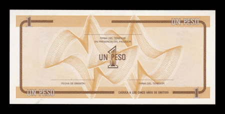 Bancnote America - Cuba 1 Peso 1985 - Cerificat valutar, Seria D, necirculat