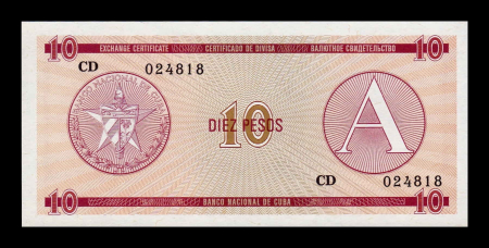 Cuba 10 Pesos 1985 - Cerificat valutar, Seria A, necirculat [1]