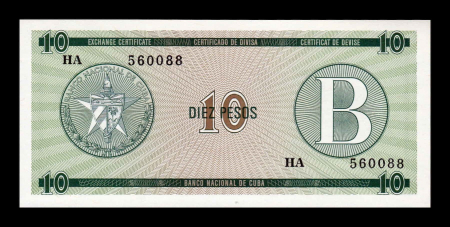 Cuba 10 Pesos 1985 - Cerificat valutar, Seria B, necirculat [1]