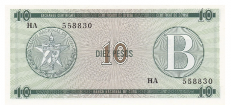 Cuba 10 Pesos 1985 - Cerificat valutar, Seria B, necirculat [1]