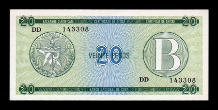 Cuba 20 Pesos 1985 - Cerificat valutar, Seria B, necirculat [1]